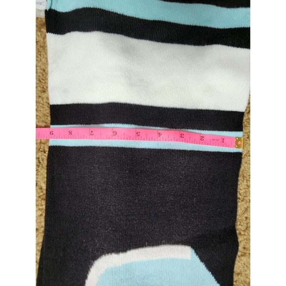 Calvin Klein Men’s Blue Black White Logo Spell Out Fringe Thick Scarf 9" X 74" - Picture 3 of 11